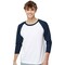 BELLA+CANVAS Three-Quarter Crewneck Baseball T-Shirt Raglan Sleeve Unisex Cotton Blend Casual Wear Athletic Style Tee